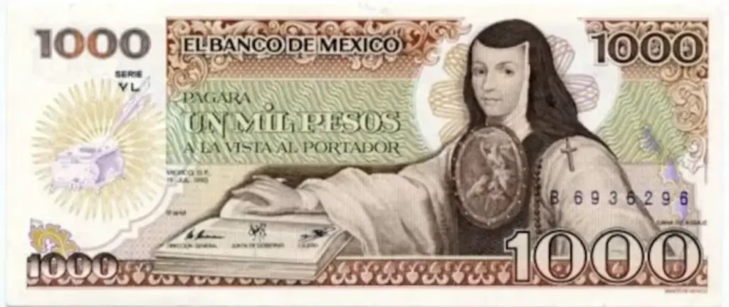 sor juana inés de la cruz billete